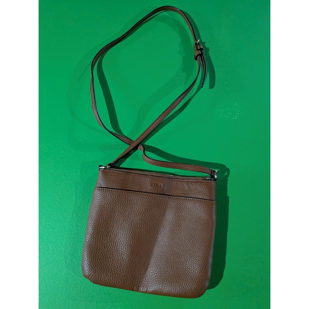 Lauren Ralph Lauren Brown Leather‎ Multi Crossbody Mini Handbag OS Shoulder Bag - Picture 2 of 10